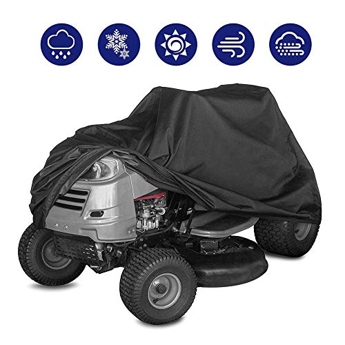 WWWANG Waterproof Lawn Mower Cover, Durable Premium Lawn Tractor Cover with Storage Bag (Black) (Size : 182 * 111 * 116CM)
