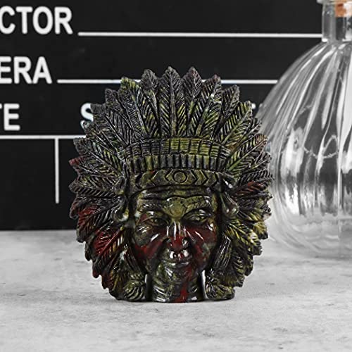 Figura Escultura Cabeza India Dragon Bloodstone 2.5 pulgadas miniatura 5