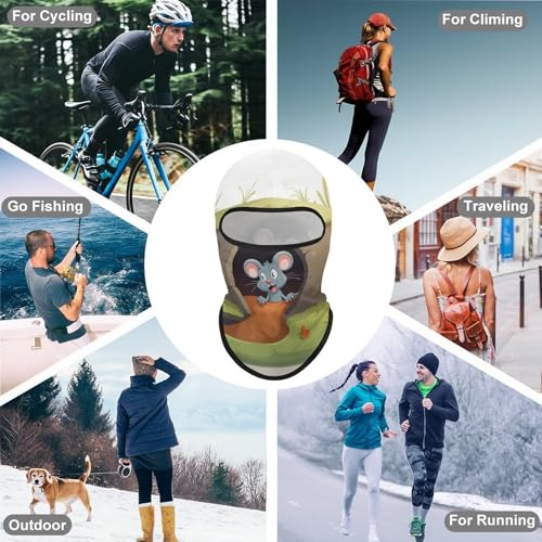 Balaclava para Hombre y Mujer para Esquí con Agujero para Animales, Cobertura Completa para Ciclista miniatura 6