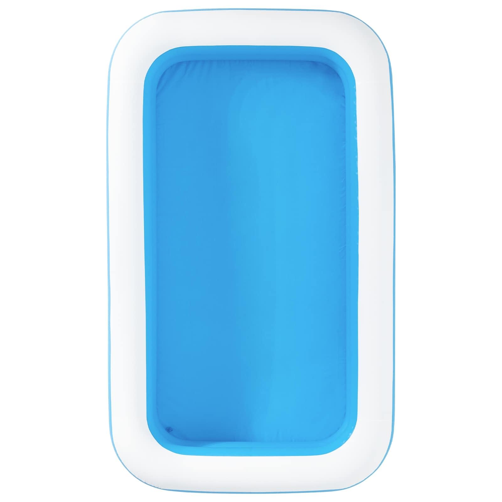 Piscine Gonflable Rectangulaire Bleu 305 x 183 x 46 cm PVC Facile à Installer pour Jardin Extérieur Loisirs Famille
