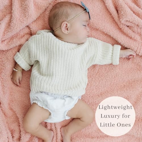 Image of SARANONI Bamboni Luxury Baby Blanket | Cozy & Soft Plush Receiving Blankets | Perfect for Girls & Infant Baby Boy Blankets | Peach - 30 inch x 40 inch