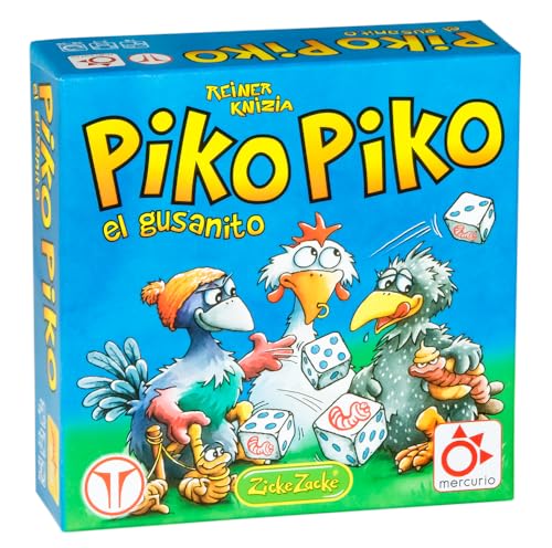 Mercurio - PIKO PIKO - Juego de Dados para Familias y Amigos - Ejercita Matemáticas Jugando - Juego de Mesa Portátil con 8 Dados y 16 Fichas - para 2 a 7 Jugadores - Edad Mínima 8 Años