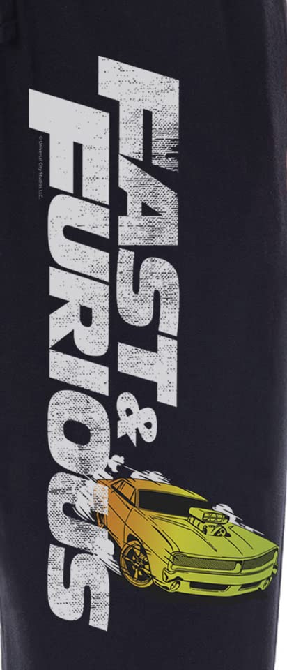 Fast & Furious Mens' Action Movie Film Title Logo Sleep Pajama Pants3