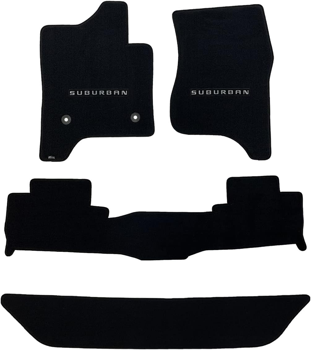 Lloyd Mats Custom-Fit Carpeted Floor Mats Premium Luxury Car Floor Liners for Chevy Suburban 2015-2020 - Suburban Word (Charcoal, Cargo)