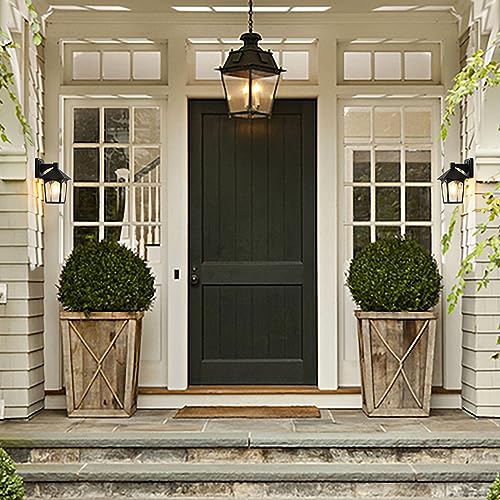 Dusk to Dawn Sensor Outdoor Wall Light Fixtures, 2-Pack Waterproof Outside Wall Lamp for Garage Doorway Entryway Patio Porch, House Exterior Wall Lantern Lighting, Outdoor Wall Lamp