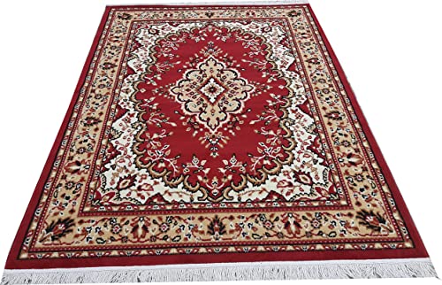 Image of Home Decore Acrylic Carpet for Your Living Room & Drawing Room Aywhere in Your Home (180X240 Red Colour)- 6x8 Feet