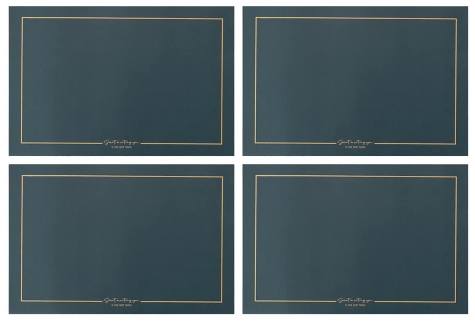 Lot de 4 sets de table en cuir vert malachite pour une décoration de maison raffinée