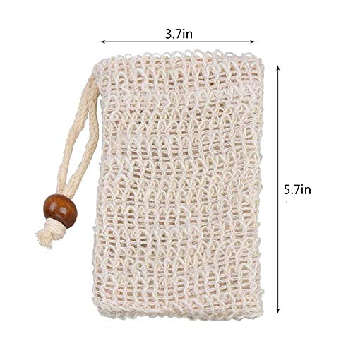 Selaurel Sisal Soap Bags 10 Pack Natural Drawstring Bags Mesh Exfoliating Soap Bag Soap Saver Pouch For Bath And Shower Foaming And Massage #TOP1