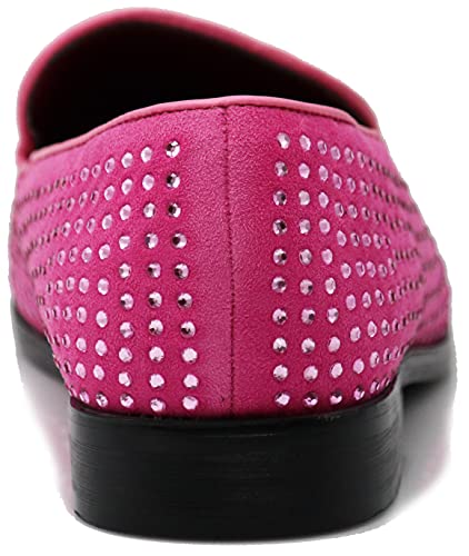 Image of SPK26 Men's Vintage Velvet Rhinestone Designer Dress Loafers Slip On Shoes Classic Tuxedo Dress Shoes