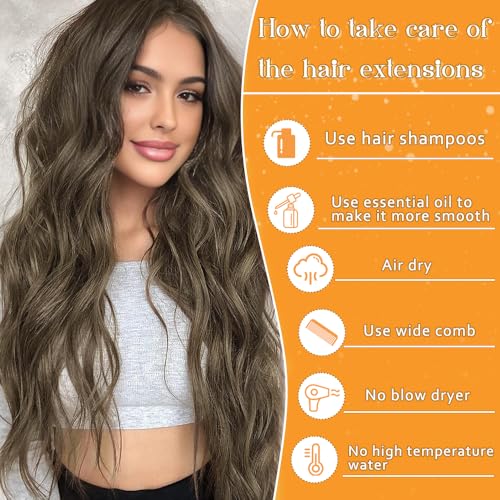 Image of YDDM Human Hair Extensions, Cold Light Chocolate Brown 20 Inch 20pcs,Skin Weft Seamless Tape in Hair Extensions Remy Straight Hair for Women