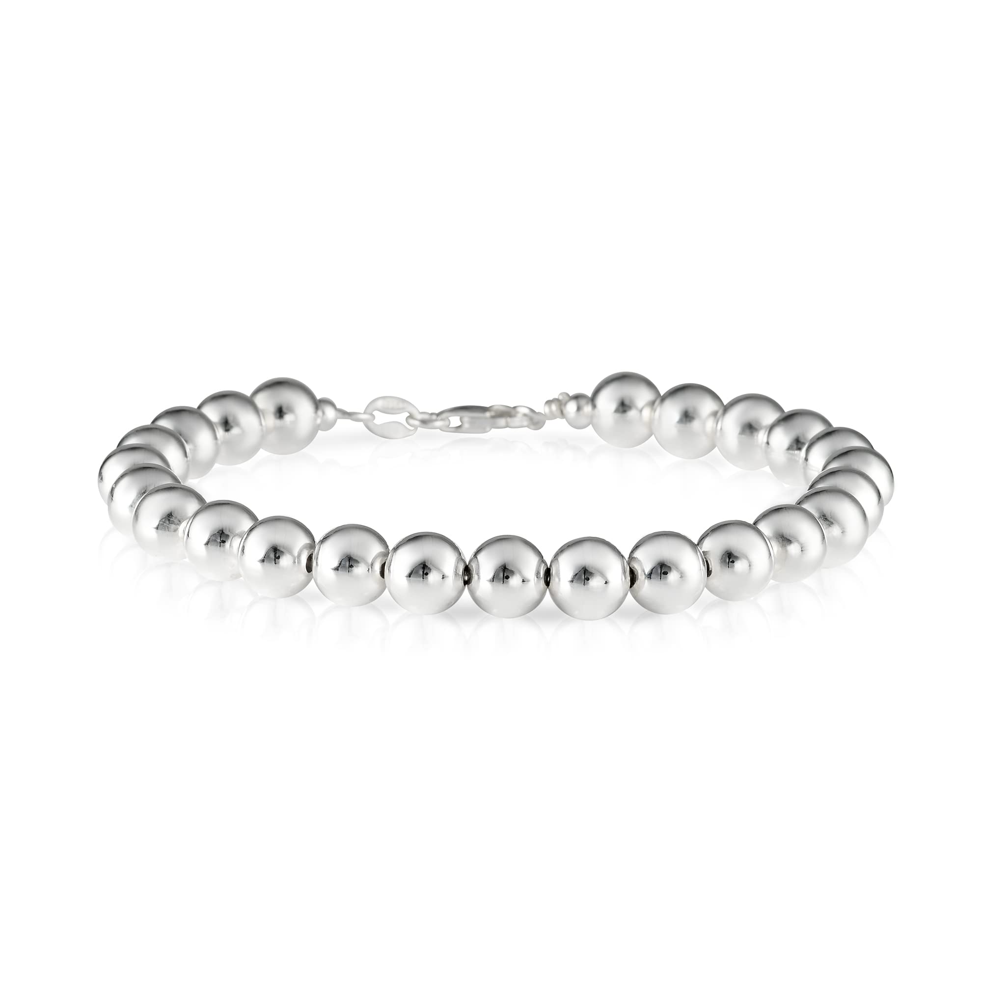 Diamond Treats Bracciale rigido in argento Sterling 925 per donna e ragazza, bracciale a cerchio in argento con filo attorcigliato e palline, bracciale a cerchio da donna con confezione regalo