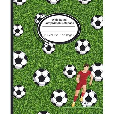 Soccer Field Wide Ruled Composition Journal Notebook