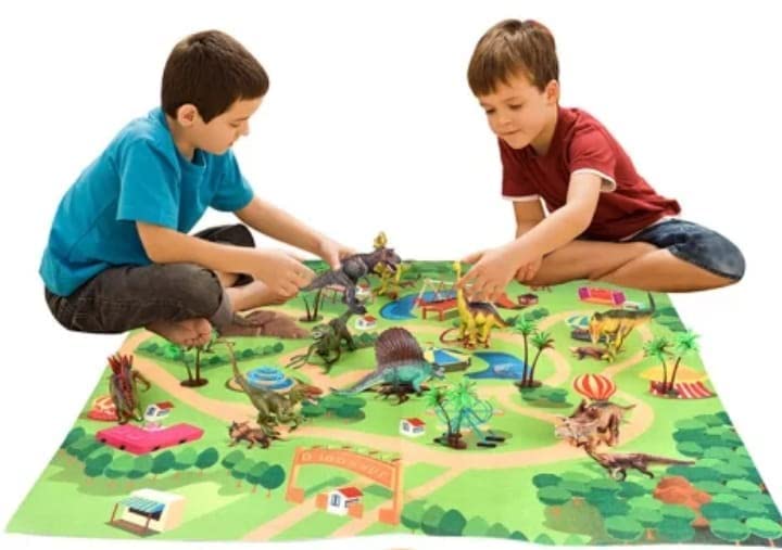 De-Lite Fozzo-Sk Action Figures Pvc Anime Movable Collectible Model Statue Toys-Special Edition (Dinosaur Park Play Mats 42 Pieces Set)