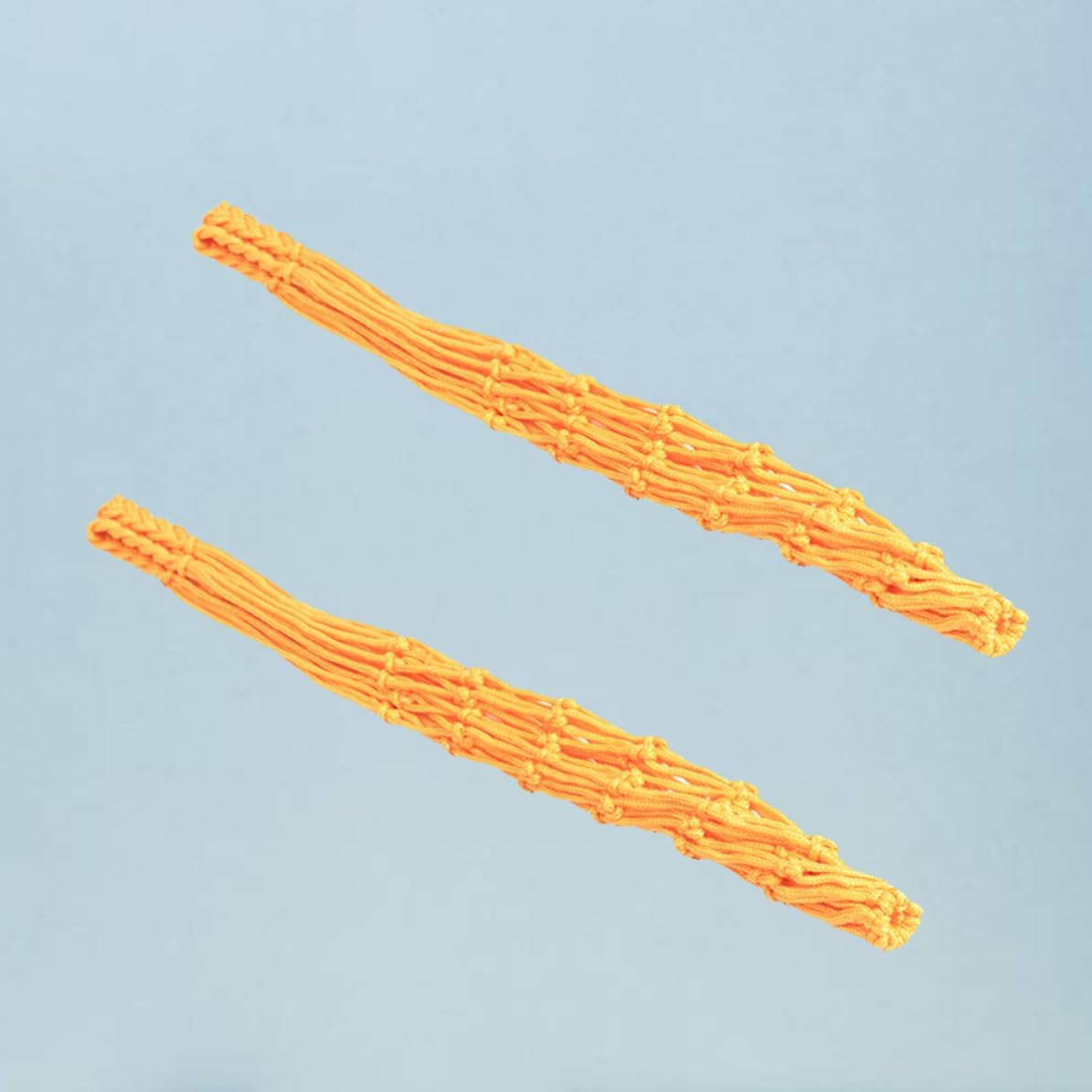 2pcs Single Sports Ball Net Bag Portable Yellow Polypropylene | Large Capacity , Thickened Straps , Stable Construction , Outdoor Sports Use