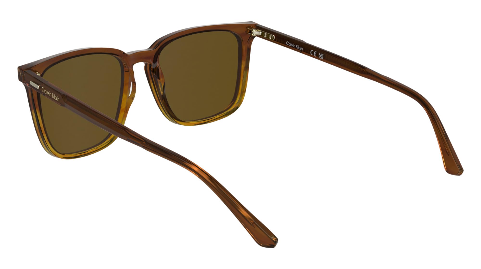 Calvin Klein Men's Sunglasses CK25507S - Striped Brown with Solid Brown Lens