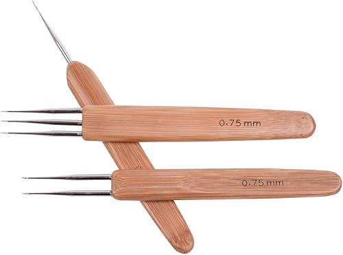 Miniatura 7 de Juego de 3 ganchos de ganchillo para rastas, herramienta de aguja de rasta, para trenzas, manualidades, cerraduras de temor, agujas de ganchillo de