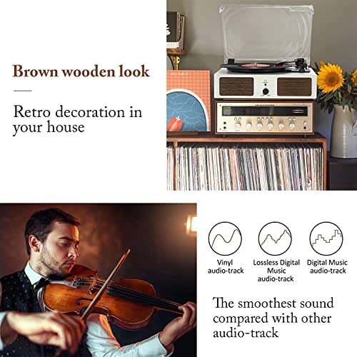 Tourne-disque vinyle sans fil avec haut-parleurs intégrés et lecteur phonographe vintage entraîné par courroie USB, 3 vitesses pour divertissement et décoration de la maison (blanc) - Les Beatles, Paul McCartney, John Lennon, RIngo Starr, George Harrison Tourne-disque vinyle sans fil avec haut-parleurs intégrés et lecteur phonographe vintage entraîné par courroie USB, 3 vitesses pour divertissement et décoration de la maison (blanc) – Image 6