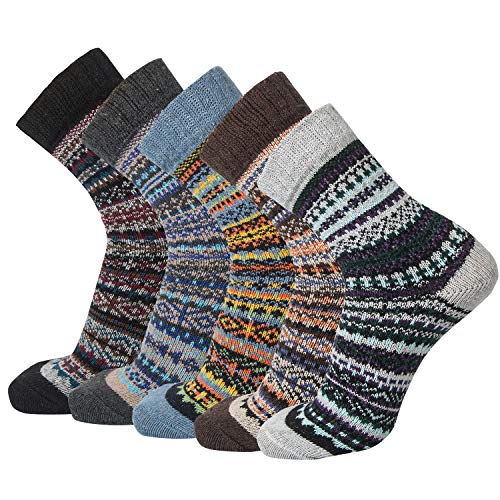 Senker Fashion Wool Socks for Women, Stocking Stuffers Christmas Gifts for Women Mom Her Boot Warm Crew Sock for Winter