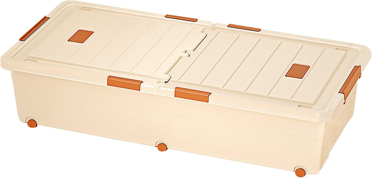 Under Bed Storage with Wheels, Washable Storage Bins Under Bed, Double Doors, for Clothes, Blankets, Toys, Shoe(100x50x16.5cm/39x20x6in)