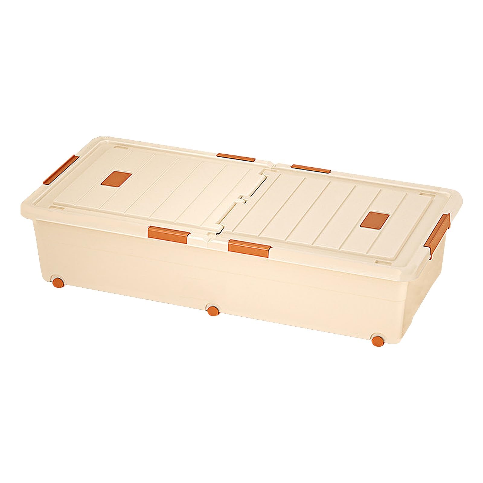 Contenedores de almacenamiento debajo de la cama con ruedas y puertas dobles de 100x50x13.5cm