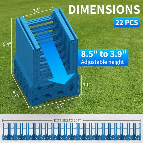 BEBOBLY RV Sewer Hose Support 10FT with Secure Rubber Band & Carry Strap, RV Sewer Hose Holder Adjust Height for Travel Trailers, RV, Campers | Avoiding Obstacles & Deep Cradles, Quick Setup/Collapse