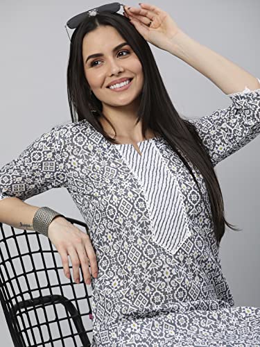 Image of ANNI Designer Women Cotton Blend Regular Kurta with Pant