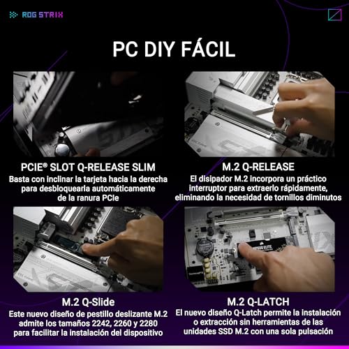 ASUS ROG Strix B860-G Gaming WiFi, Placa Base mATX, preparada para PC con IA Avanzada, 14+1+2+1 etapas de Potencia, Ranuras DDR5, PCIe 5.0, Cuatro Ranuras M.2, WiFi 7, AI Networking II, Aura Sync RGB - imagen 6