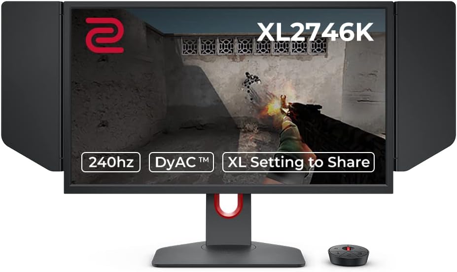 BenQ ZOWIE XL2746K Gaming Monitor (27 inch, 240 Hz, 0.5ms, DyAc+, XL Setting to Share, S switch, Shielding Hood)