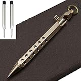 PUOSUO Six-Edge Solid Brass Pen, Bolt Action Pen EDC Pocket Pen Signature Pen Pocket Pen (Gold)