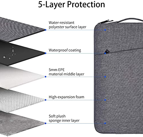 Image of Dynotrek Zipper 11.6 Laptop Tablet Sleeve /Case /Cover /Bag with Charger Pouch Compatible for Most Surface Pro 9 8 7 /Laptop Go 2 3, MacBook Air 11 /12, HP Asus Samsung Chromebook -Denim Grey