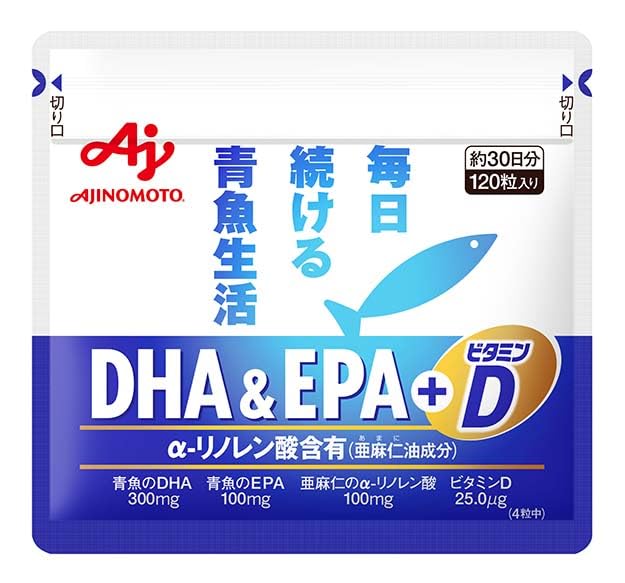 味の素 DHA&EPA+ビタミンD 120粒入　6袋セット Amazon.co.jp: 味の素 DHA&EPA+ビタミンD 120粒入袋 (約30日分) オメガ