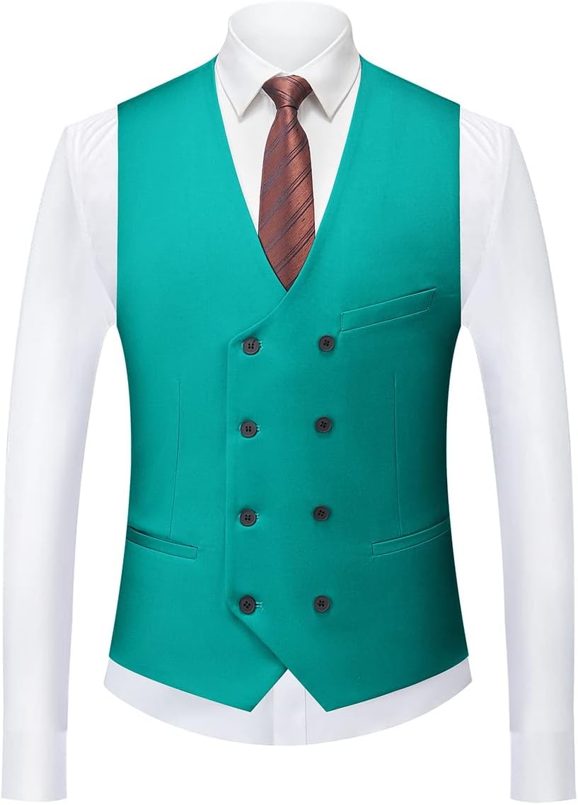 Men's 3 Piece Slim Fit Suit Set One-Button Tuxedo Jacket Vest & Pants for Wedding Prom Business