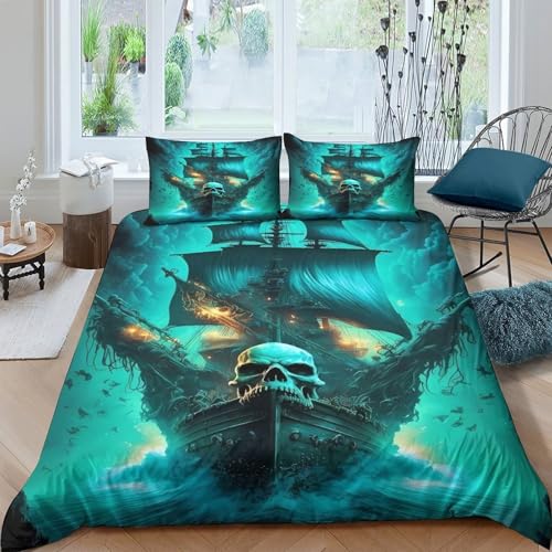 Parure de lit pirate 140x200 housse couette microfibre douce - 4