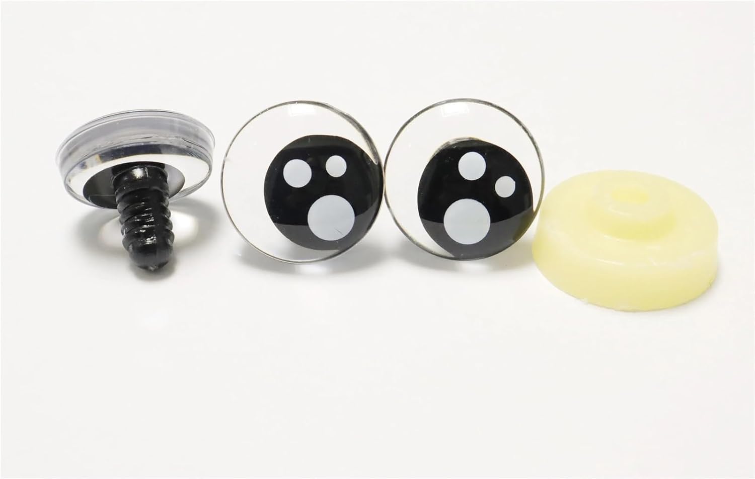 50pcs 25mm Clear Offcentre Pupil 3D Glitter Eyes for DIY Doll Craft Accessories