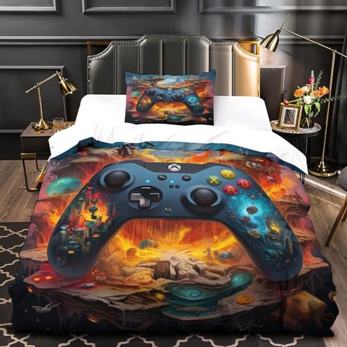 Funda nórdica de volcán 3D 135x200cm con funda de almohada 4