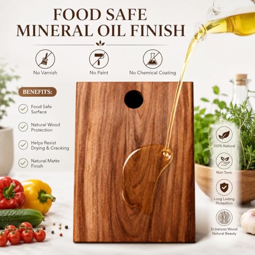 Image of Pure Neem Wood Chopping Board | Natural Anti-Bacterial Wooden Cutting Board for Kitchen | Knife Friendly, Durable & Eco-Friendly Board for Vegetables, Fruits,Meat & Cheese (100% Genuine Neem Wood)
