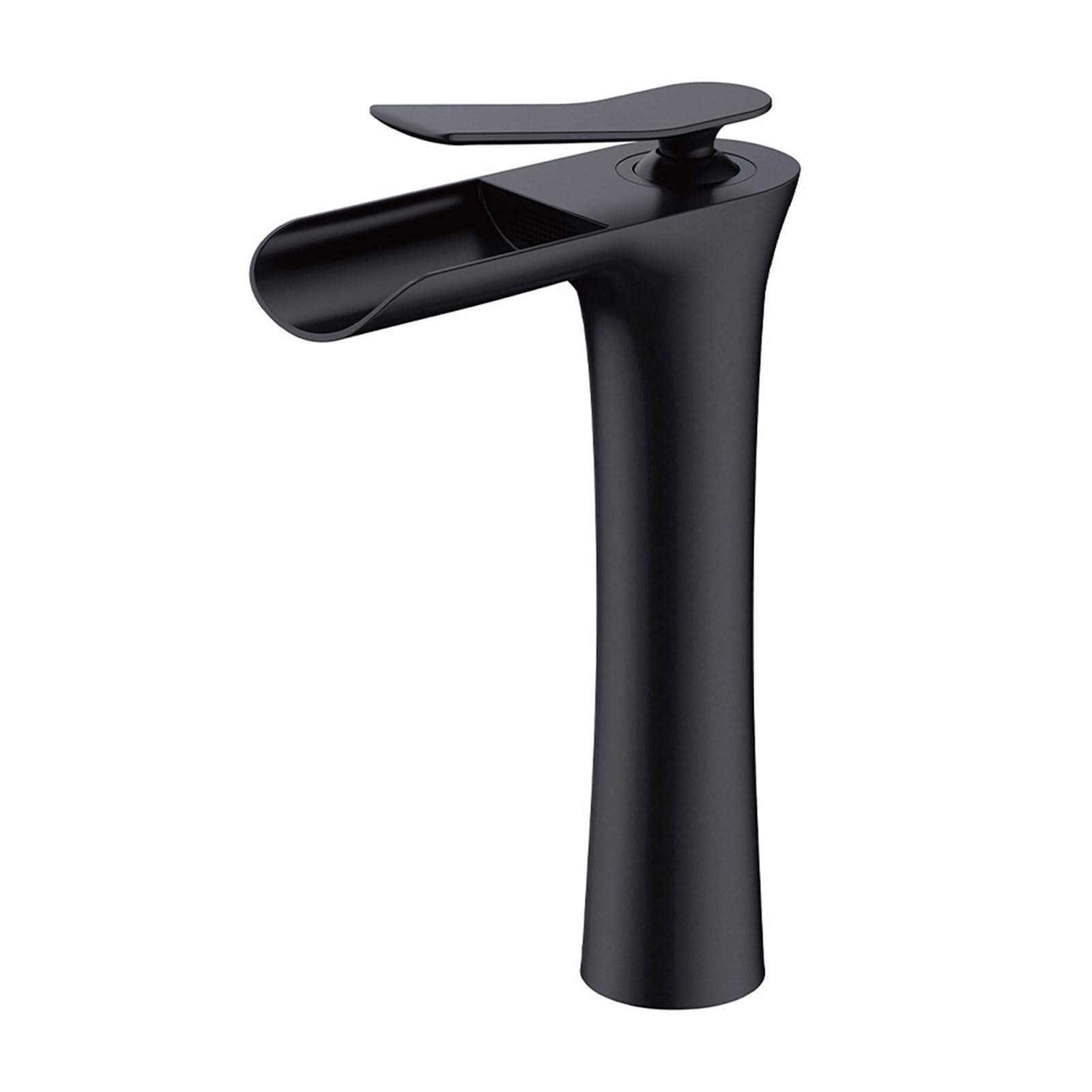 Grifo Lavabo en Cascada Cascada Grifos Mezclador de Baño Grifo Monomando Agua Fría Y Caliente Grifo de Lavabo Cascada Negro Retro Alto Grifo de Lavabo para Baño