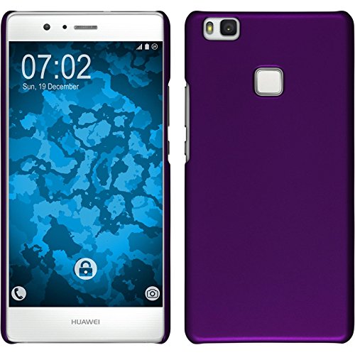 PhoneNatic Custodia Rigida Compatibile con Huawei P9 Lite - gommata Porpora - Cover + Pellicola Protettiva