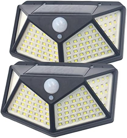 SUNET 100-LED Motion Sensor Outdoor Light IP65 Waterproof Wireless Led Solar Outdoor Lights Bright for Backyard Garden Fence Patio Front Door Garage Deck Pathway Porch