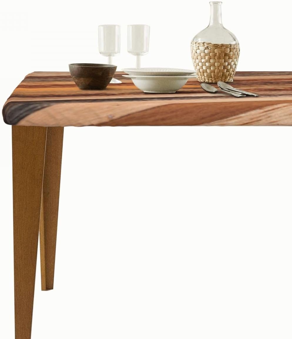 Picnic Table Cover for 96"x30" Table, Old Brown Wood Texture Stretch Washable Patio Table Topper Caps Washable Wipeable Style77