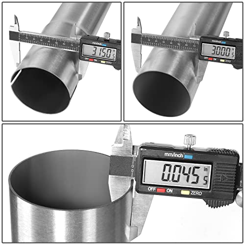 Image of DNA MOTORING ZTL-PP-30-45-SS 45 Degree DIY Custom Mandrel Exhaust Tubing, 3 inch OD, Stainless Steel,Universal Fit,Polished Finish