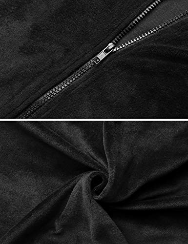 Aibrou Women's Velour Sweatsuit Set Active Casaul Hoodie Pants Tracksuit Set Velvet Womens Jogger Black Large - Thumbnail 7