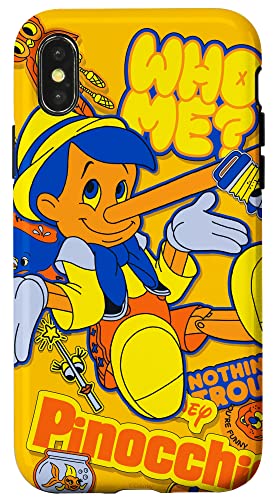 Coque iPhone X/XS Disney Pinocchio évitez les rayures avec cet étui jaune visible