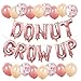 Donut Party Supplies - Donut Grow Up Balloons Banner Rose Gold, 20 Latex Balloons with 5 Confetti Balloons for Baby Shower Donut Grow Up Birthday Party Decorations