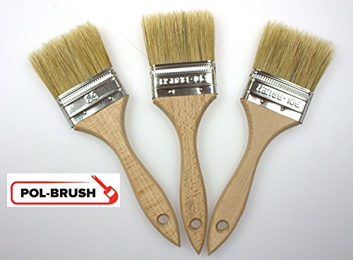 Flachpinsel Lackierpinsel Malerpinsel 3-er Set mit Holzgriff Größe: 63 mm/14 mm – Ansicht 5