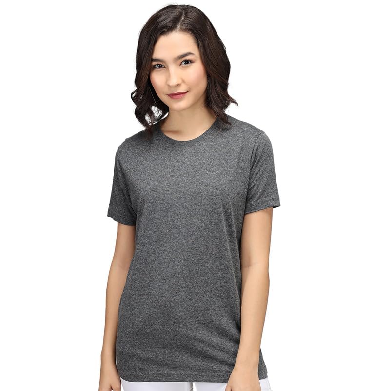 Image of Sleepynuts Women Boyfriend Plain Round Neck Half Sleeve T-Shirt