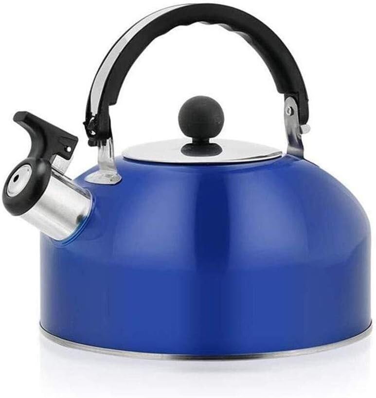 Bouilloire à gaz sifflante 3L en acier inoxydable bleu vintage pour thé et café