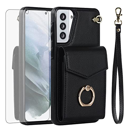 Étui Samsung S21 5G avec protège-écran verre et porte-carte