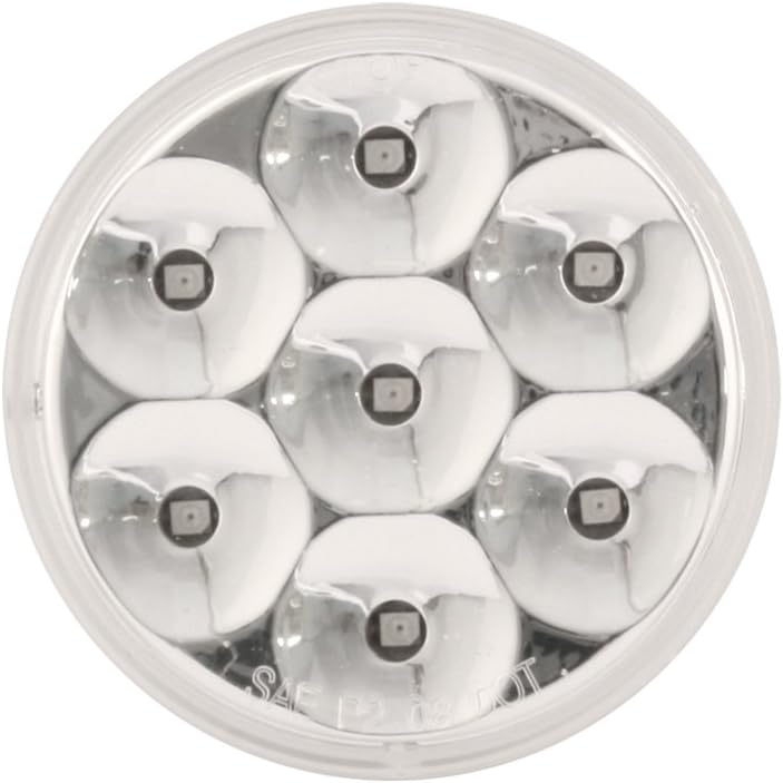 GG Grand General 76543 2 Inches Low Profile Pearl Red 7 LED Marker Light, Clear Lens, red/clear