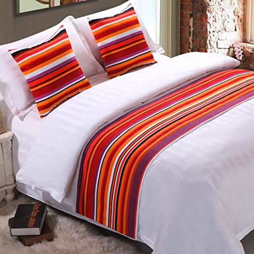 Iincooy Bed Runners Scarf Stripe Pockmarked Hotel Bedroom Bedding For Foot Of Bed Decor Quilted Bed Cover Bed Throw Towel #TOP17